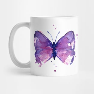 Purple Butterfly Watercolor Mug